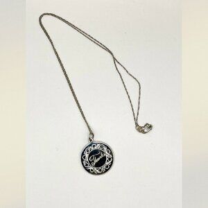 Vintage 1968 Class Graduation Sterling Silver Charm on Twisted Rope Chain